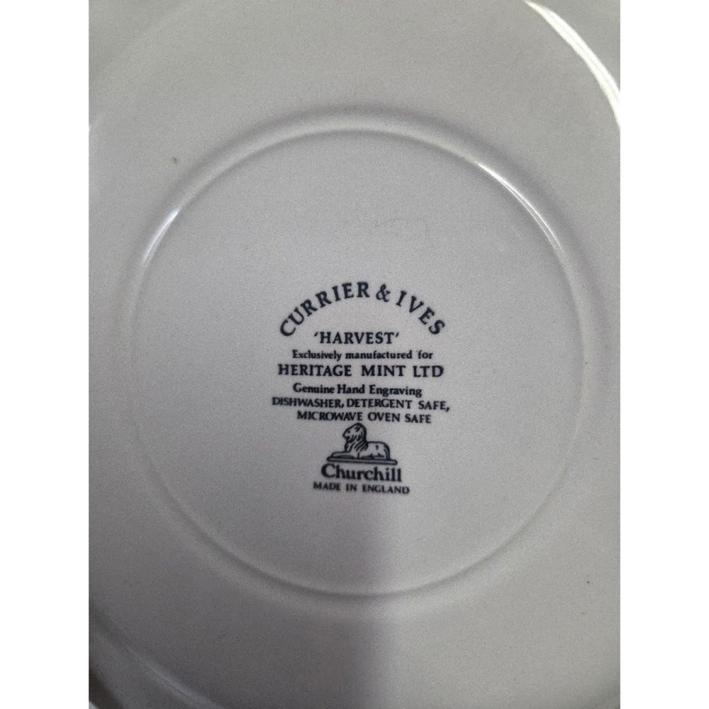 Churchill Currier & Ives Harvest Dinner Plate Heritage Mint Brown Transferware - Picture 3 of 4